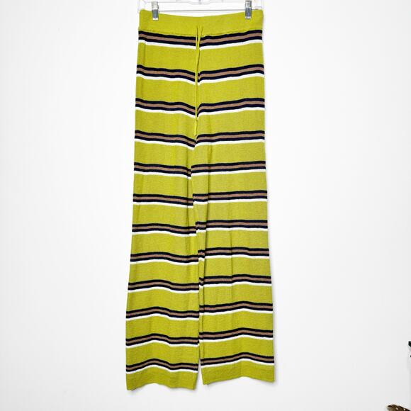 Free People Mariner Sweater Stripe Knit Pants in Palma Green Size Medium - Picture 2 of 8
